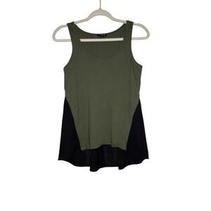 Express Factory Green Black Tank Top Size XS Stretch Casual Top